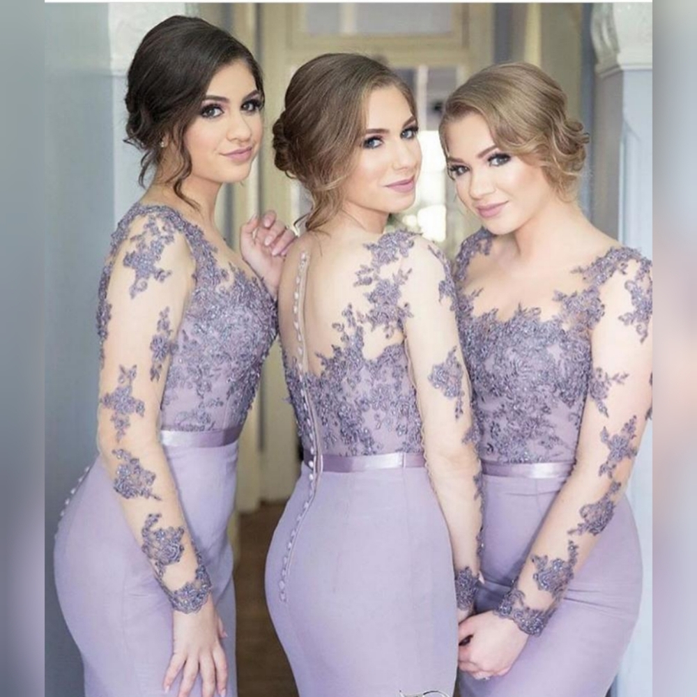 Custom-made Purple Bridesmaid Dress